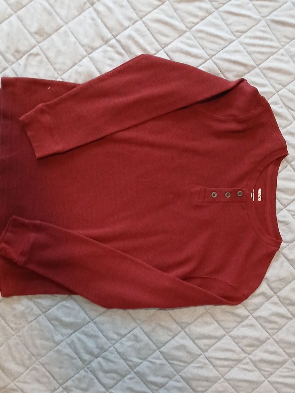 Sonoma Boys Deep Red Henley Crew Sweater